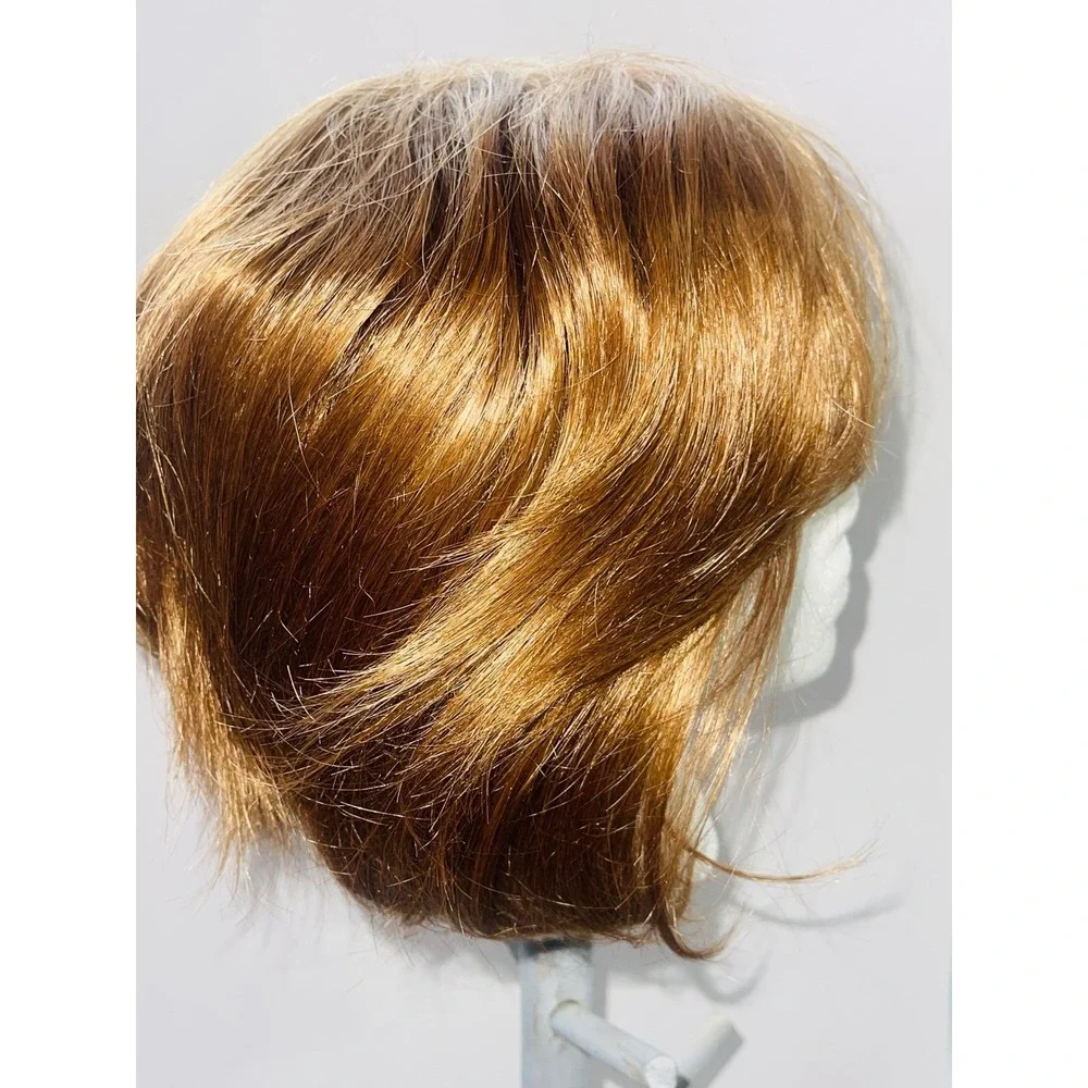 Paula Young Short Layered Bob Wig Bangs Gold Honey Blonde Synthetic Classic Cap